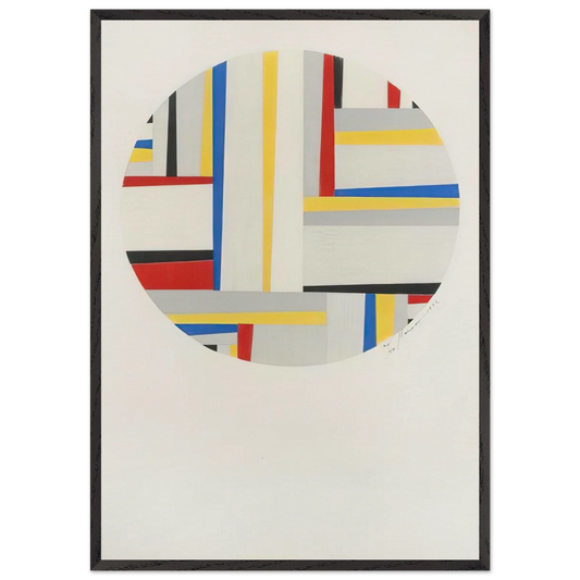 Relational Painting Tondo 49 - 1952 - Fritz Glarner Framed Art Print – Black Wooden Frame - Default Title - -Framed Art Print