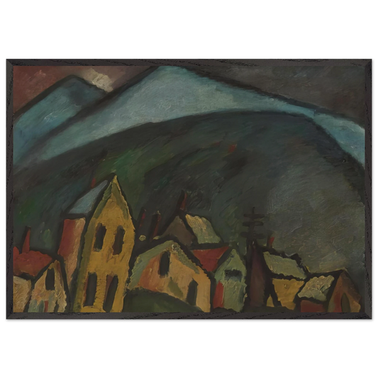 BERGLANDSCHAFT MIT H USERN 1912 - Alexej von Jawlensky Framed Art Print – Black Wooden Frame - Default Title - -Framed Art Print