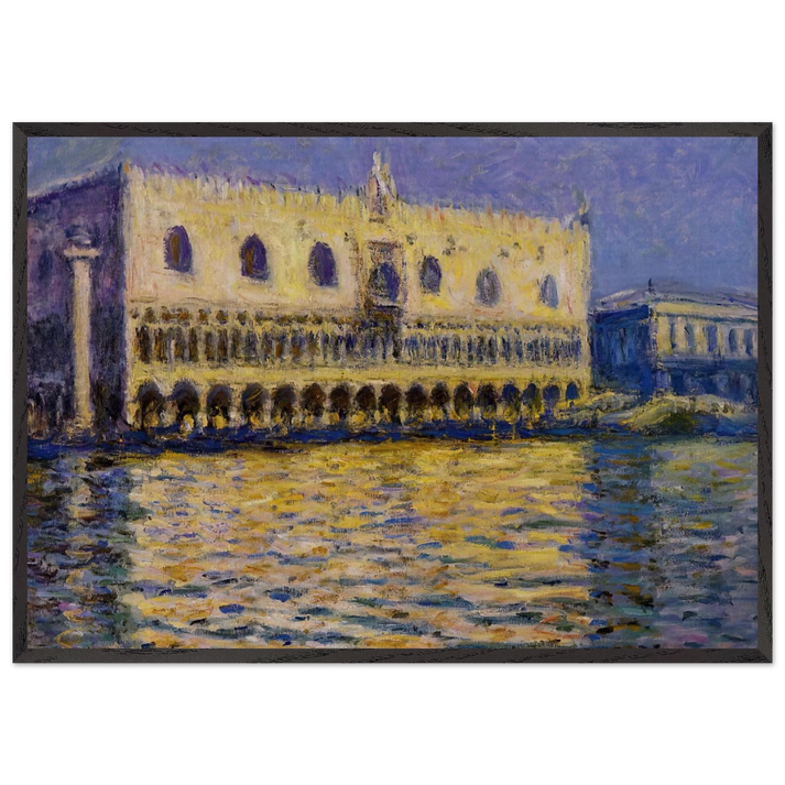 The Palazzo Ducale 2 - claude monet 70x100 cm / 28x40 inches Framed Art Print – Black Wooden Frame