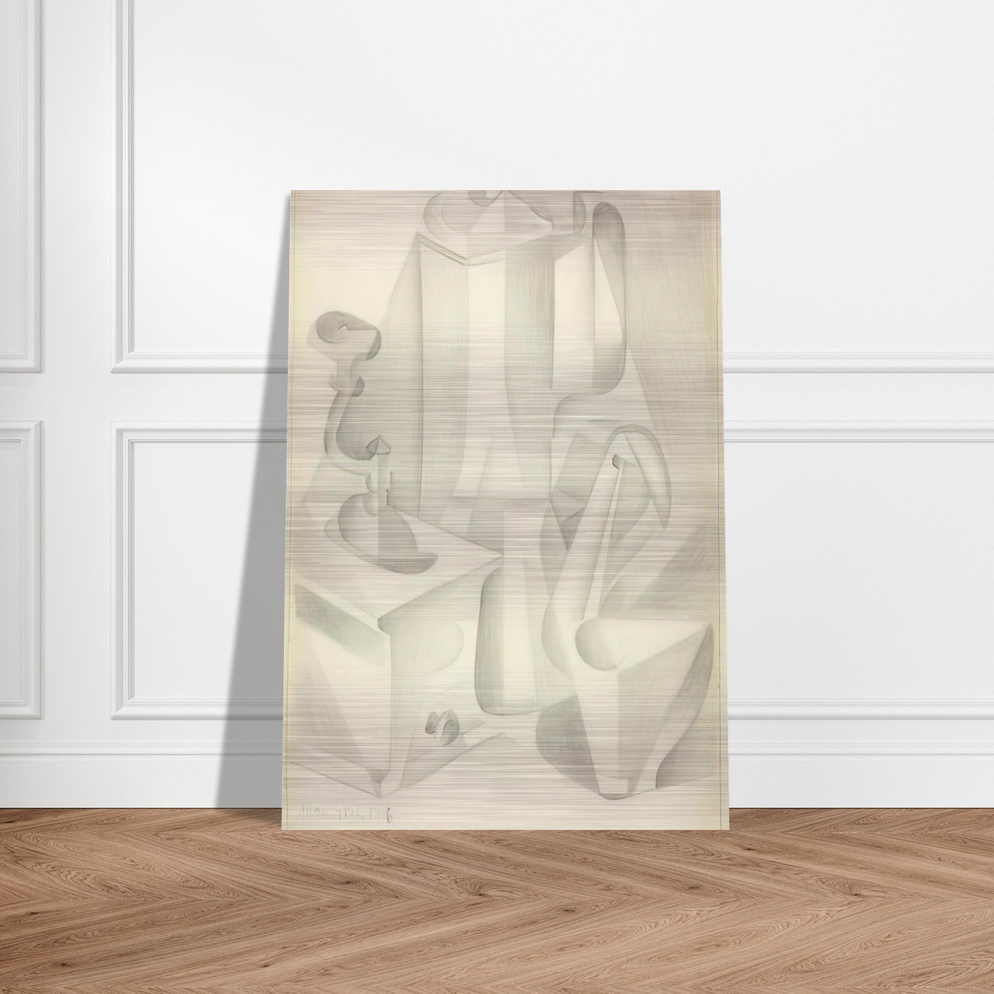 STILL LIFE WITH COFFEE MILL 1916 - Juan Gris Brushed Aluminum Print - 70x100 cm / 28x40 inches | Juan Gris Aluminum Print | Juan Gris Prints