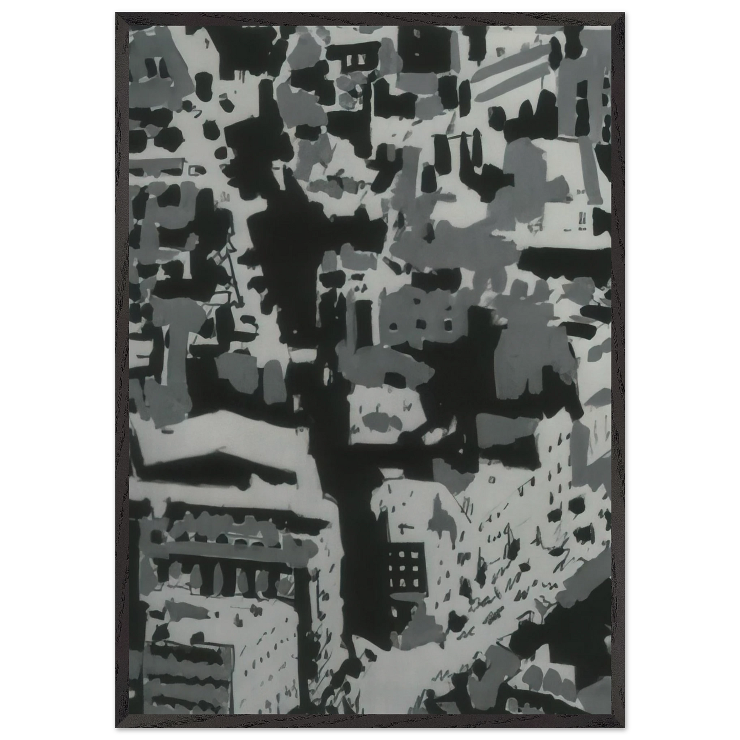 TOWNSCAPE P2 1968 - Gerhard Richter Framed Art Print – Black Wooden Frame - Default Title - -Framed Art Print