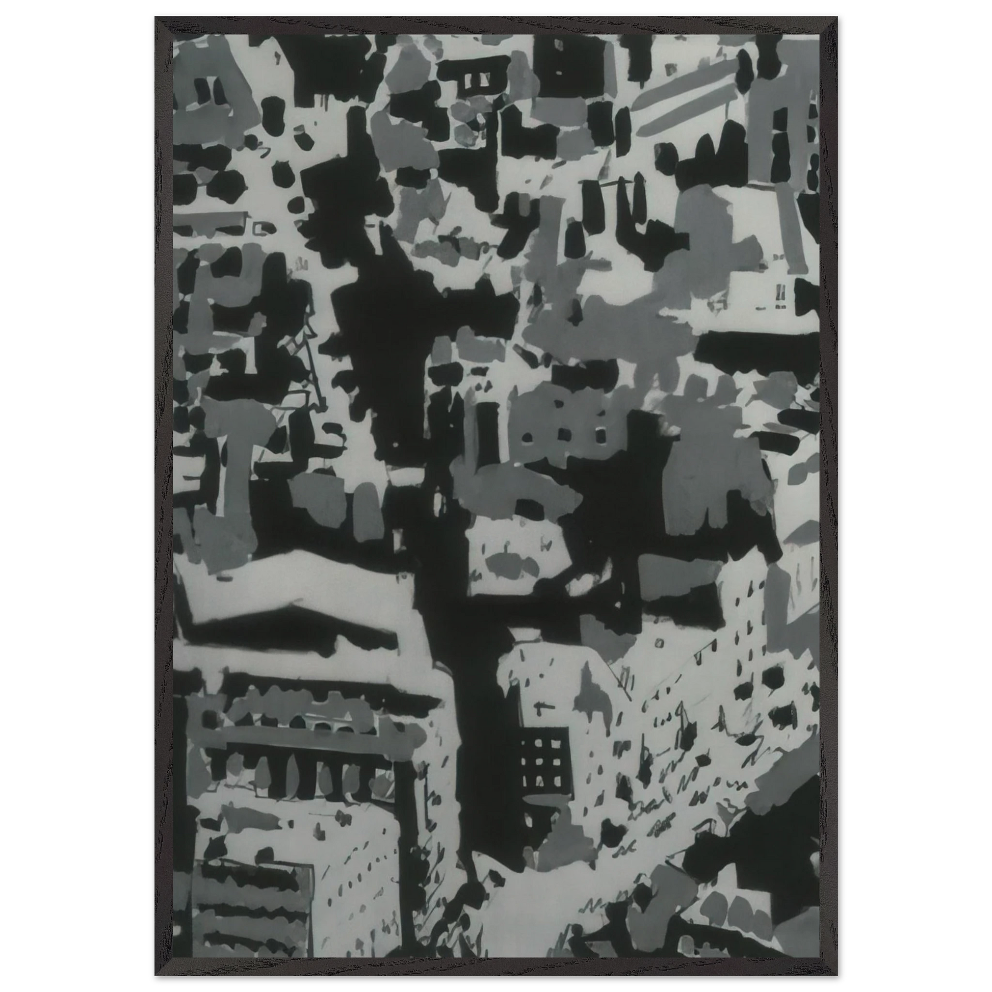 TOWNSCAPE P2 1968 - Gerhard Richter Framed Art Print – Black Wooden Frame - Default Title - -Framed Art Print