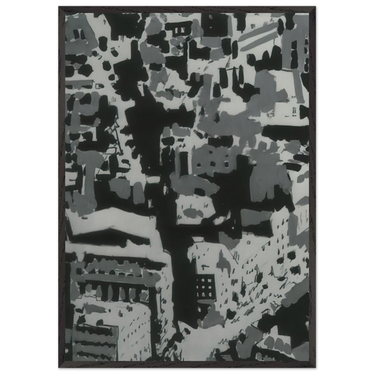 TOWNSCAPE P2 1968 - Gerhard Richter 70x100 cm / 28x40 inches Framed Art Print – Black Wooden Frame