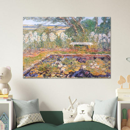 A long island garden - Childe Hassam Acrylic Print - 70x100 cm / 28x40″ inches