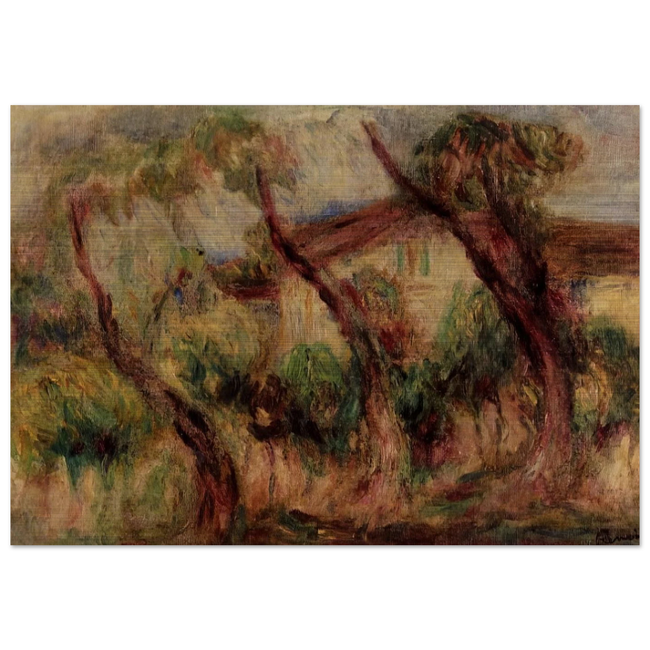 In the Garden of Collettes at Cagnes - Pierre-Auguste Renoir Brushed Aluminum Print - 70x100 cm / 28x40 inches | Pierre-Auguste Renoir Aluminum Print | Pierre-Auguste Renoir Prints