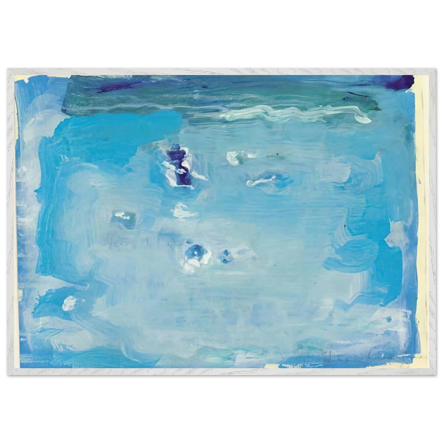 Helen Frankenthaler - Untitled - Color Field Painting, Lyrical Abstraction Wall art - 50x70 cm / 20x28 inches - Premium Wooden Framed Poster With Fine Art Paper - White frame