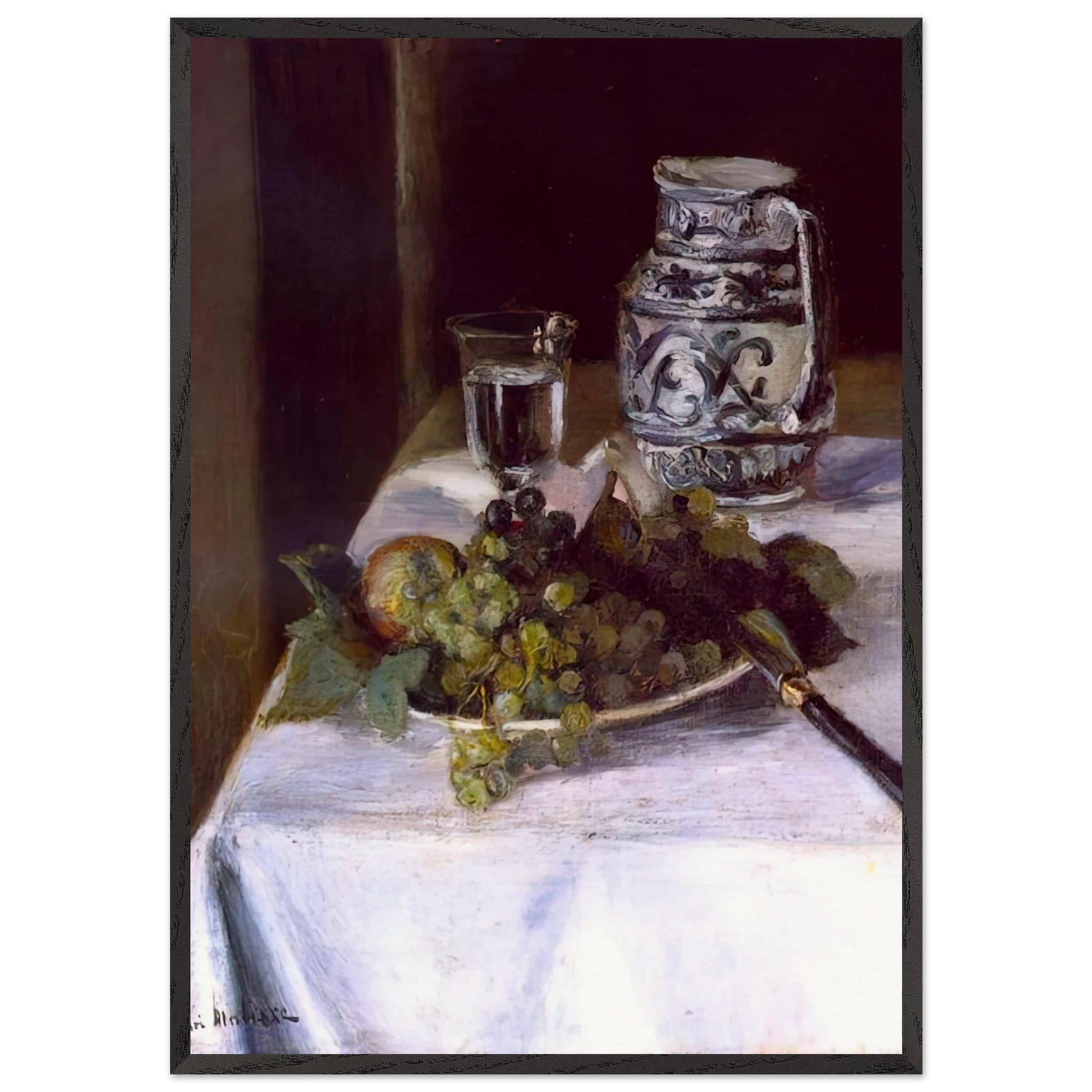 STILL LIFE WITH GRAPES 1896 - Henri Matisse Framed Art Print – Black Wooden Frame - Default Title - -Framed Art Print