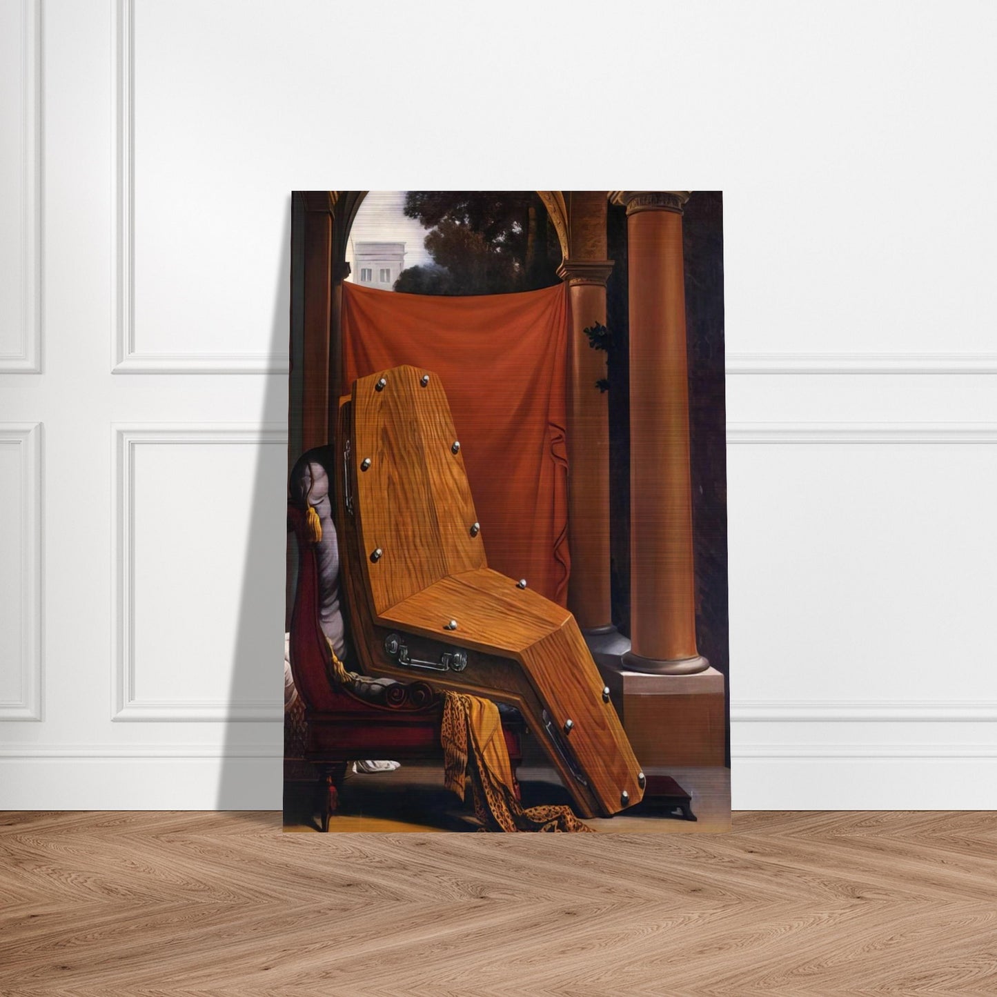PERSPECTIVE MADAME R%C3%A9CAMIER DE DAVID 1950 - Rene Magritte Brushed Aluminum Print - 70x100 cm / 28x40 inches | Rene Magritte Aluminum Print | Rene Magritte Prints