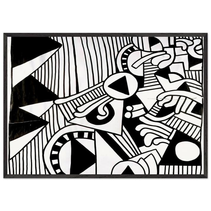 UNTITLED 1978 1 N1 - Keith Haring 70x100 cm / 28x40 inches Framed Art Print – Black Wooden Frame | Keith Haring Art For Sale