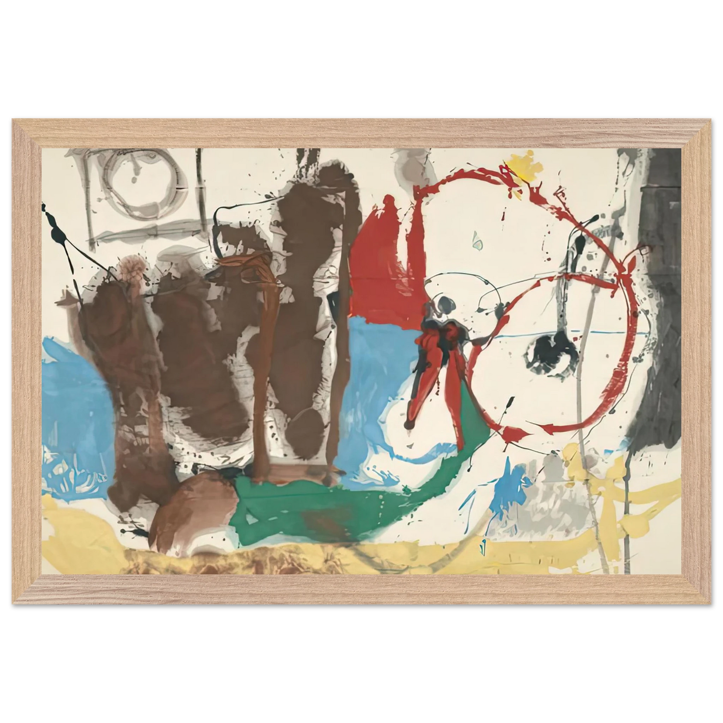 Helen Frankenthaler - Mother Goose Melody, 1959- Wall Art - 21x29.7 cm / 8x12" - Premium Wooden Framed Poster With Fine Art Paper - Black frame