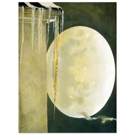 Andrew Wyeth - MOON MADNESS Wall Art - 21x29.7 cm / 8x12" - Fine Art Poster - -