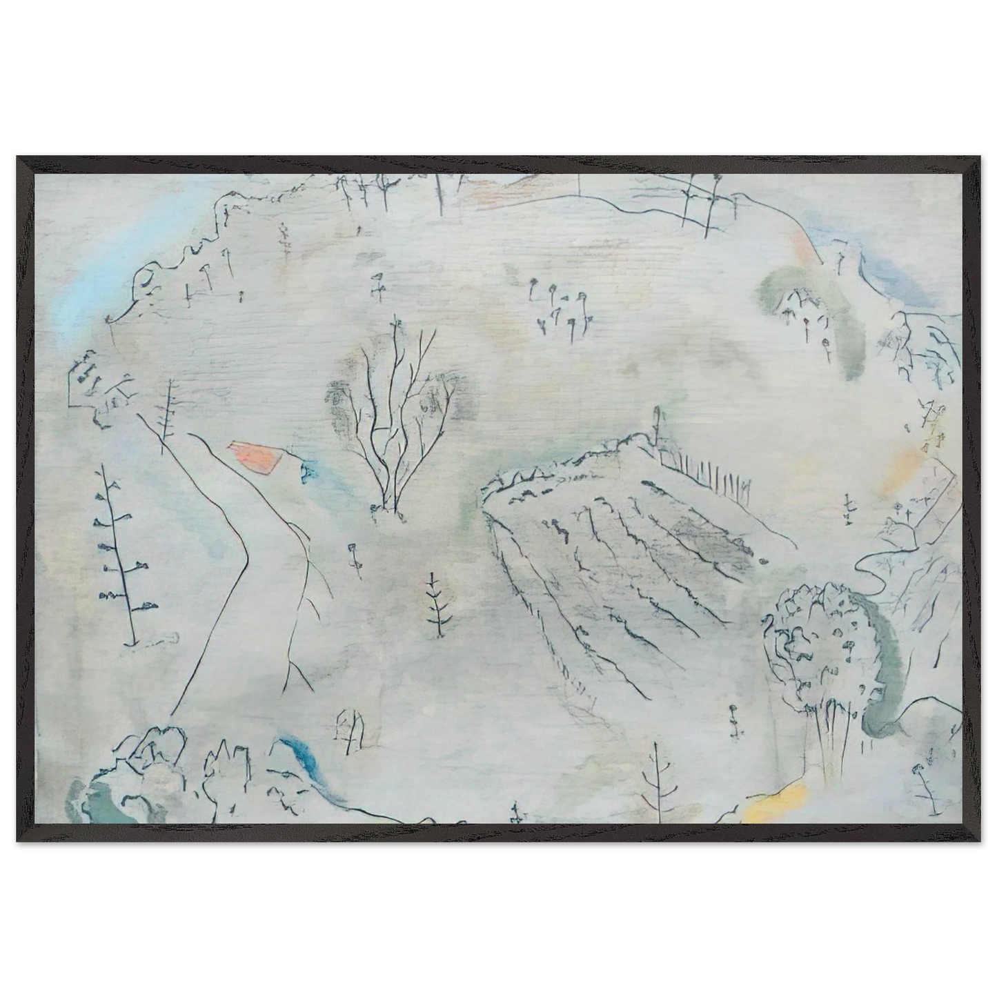 Composition a la carte de France - 1931 - John Ferren Framed Art Print – Black Wooden Frame - Default Title - -Framed Art Print