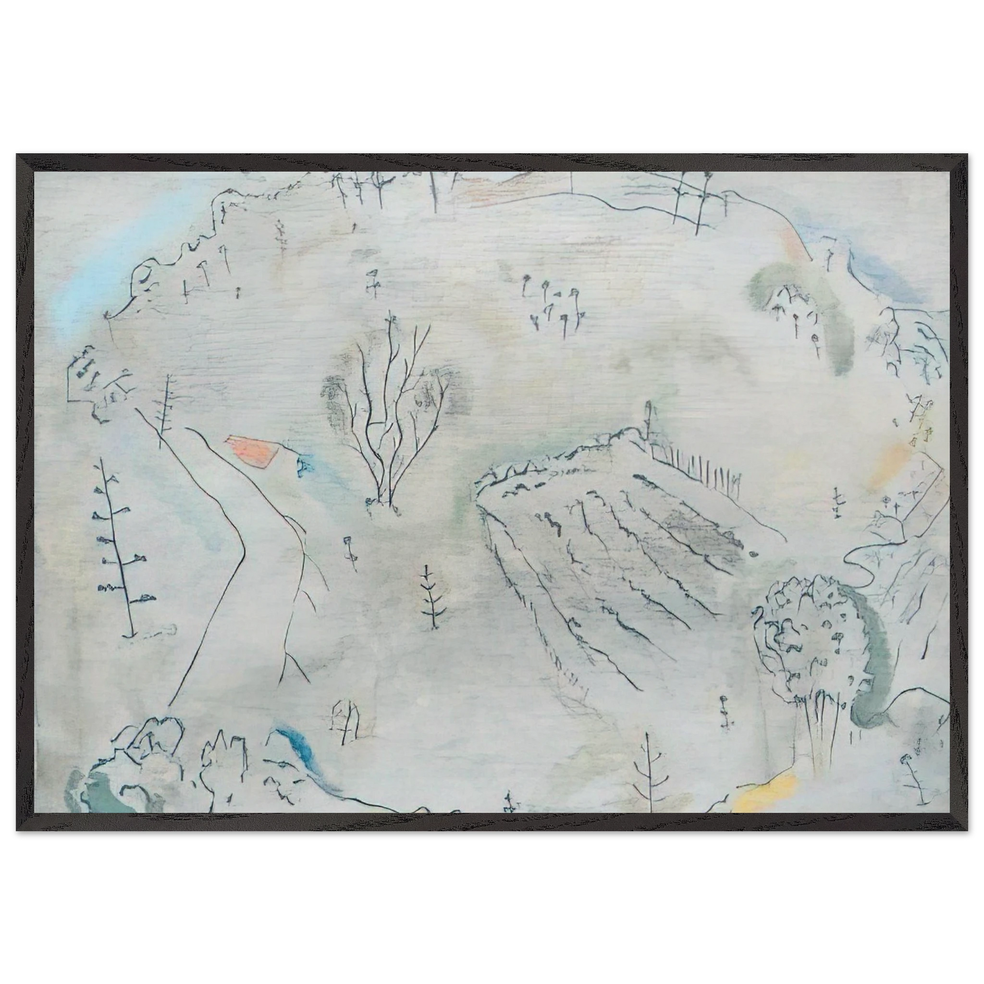 Composition a la carte de France - 1931 - John Ferren Framed Art Print – Black Wooden Frame - Default Title - -Framed Art Print