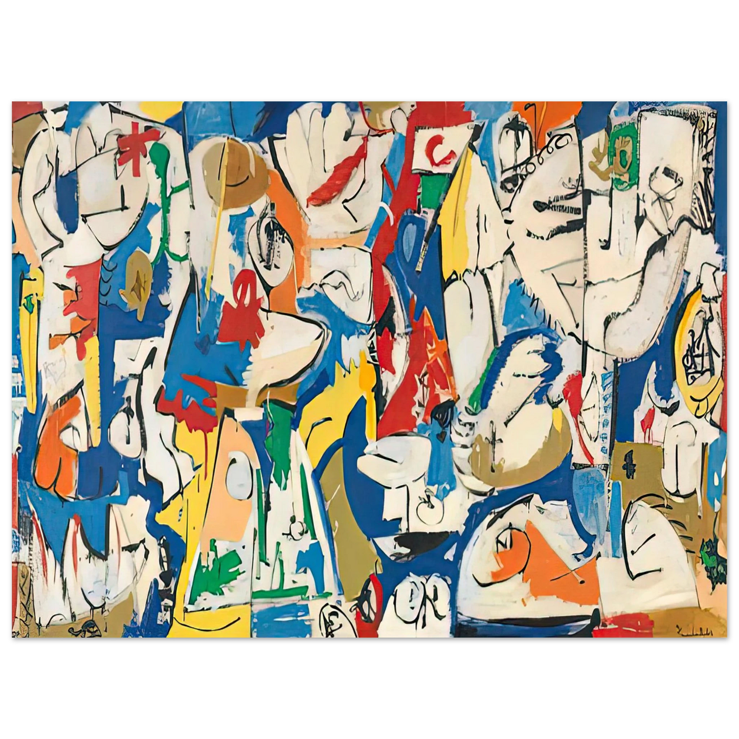 Helen Frankenthaler - The Jugglers, 1951- Wall Art - 30x40 cm / 12x16 inches - Premium Wooden Framed Poster With Fine Art Paper - Wood frame