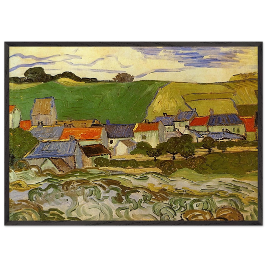 View of Auvers N2 - Vincent van Gogh Framed Art Print – Black Wooden Frame - Default Title - -Framed Art Print