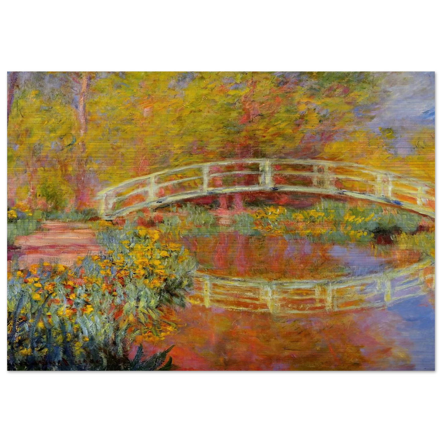 The Japanese Bridge The Bridge in Monet's Garden - claude monet Brushed Aluminum Print - 70x100 cm / 28x40 inches | claude monet Aluminum Print | claude monet Prints