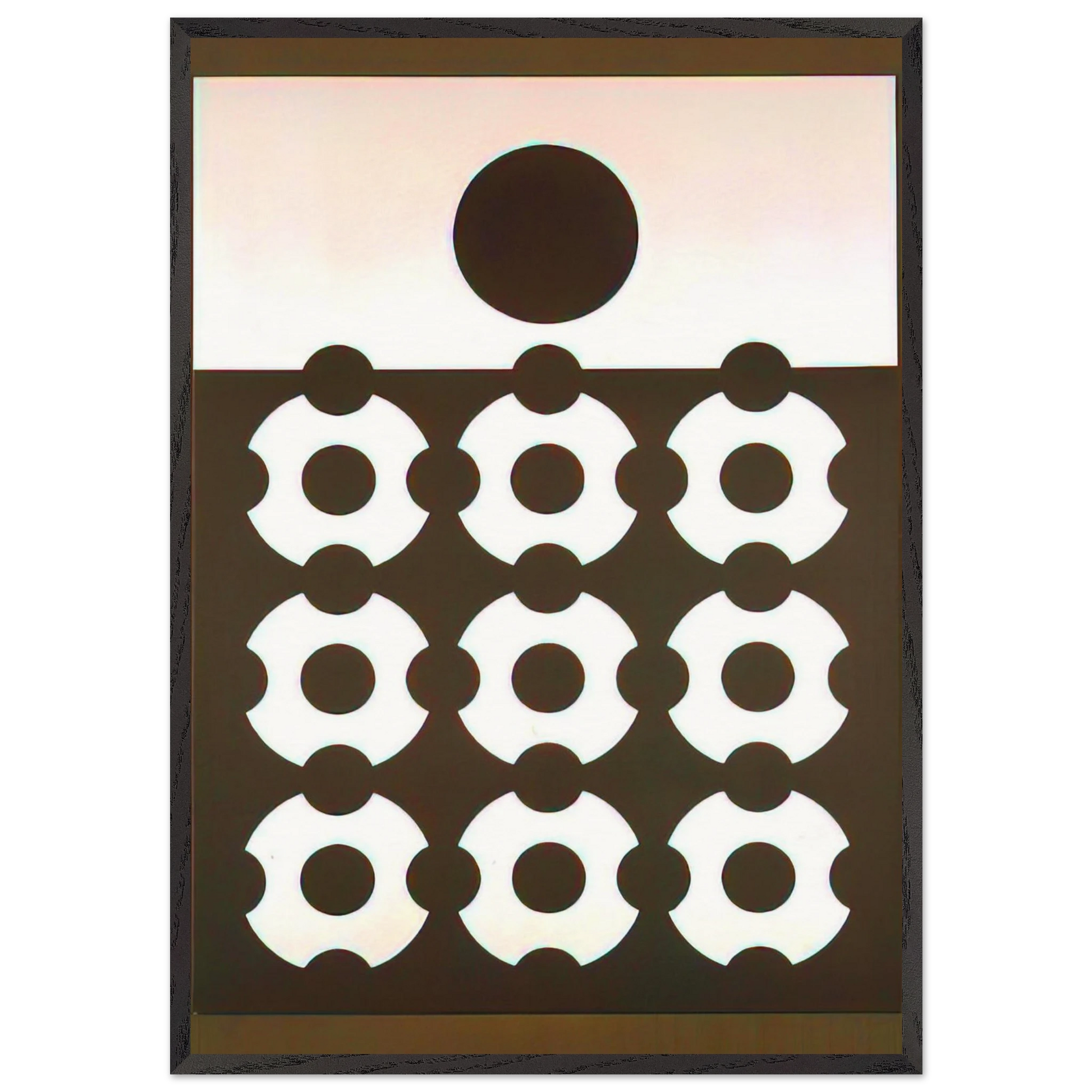 Relief Metal - 1960 - Victor Vasarely Framed Art Print – Black Wooden Frame - Default Title - -Framed Art Print