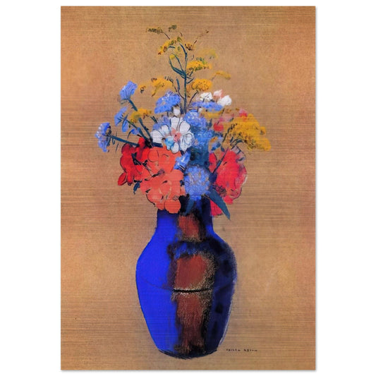 WILD FLOWERS IN A VASE - Odilon Redon Brushed Aluminum Print - 70x100 cm / 28x40 inches | Odilon Redon Aluminum Print | Odilon Redon Prints