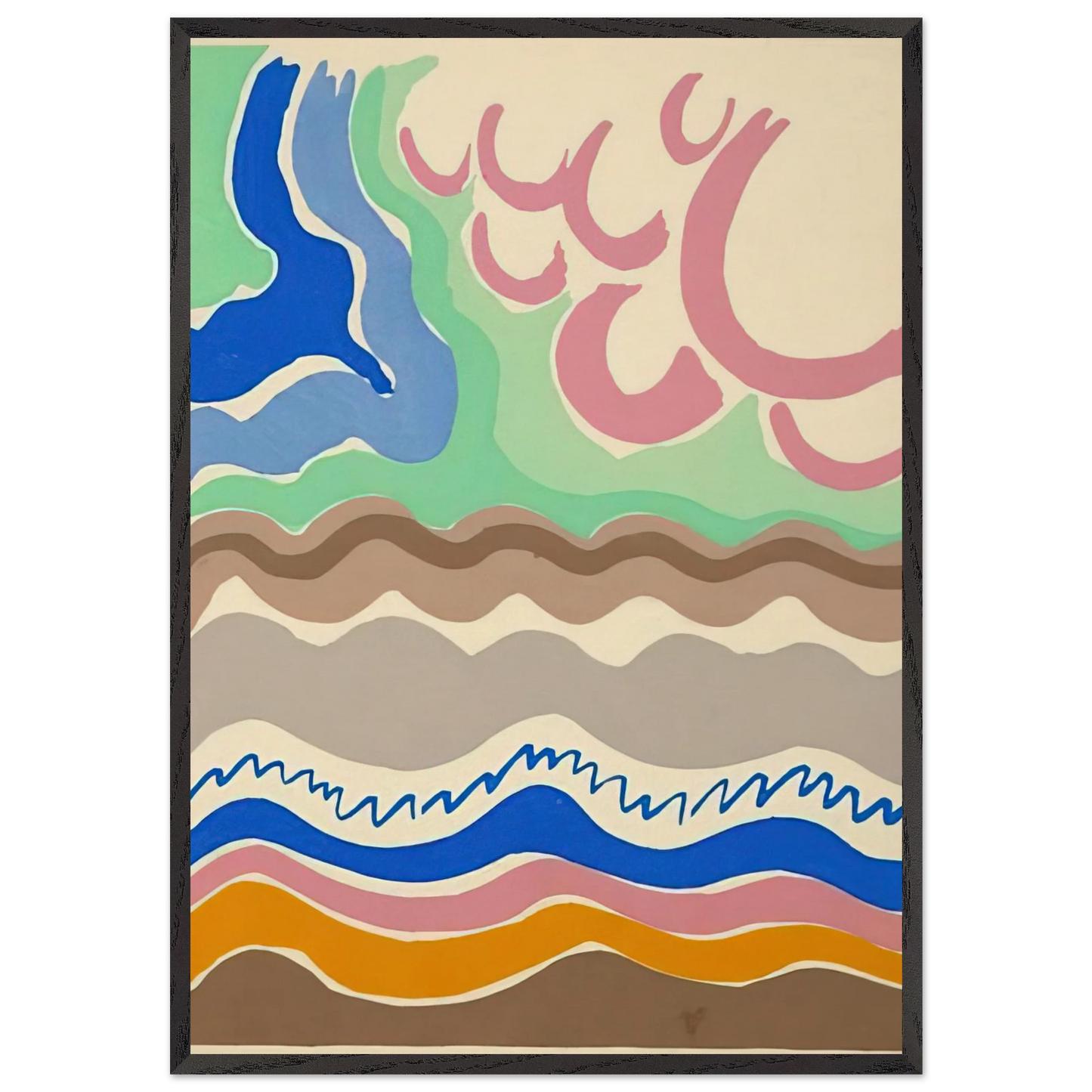 COMPOSITIONS COLORS IDEAS 14 - Sonia Delaunay Framed Art Print – Black Wooden Frame - Default Title - -Framed Art Print