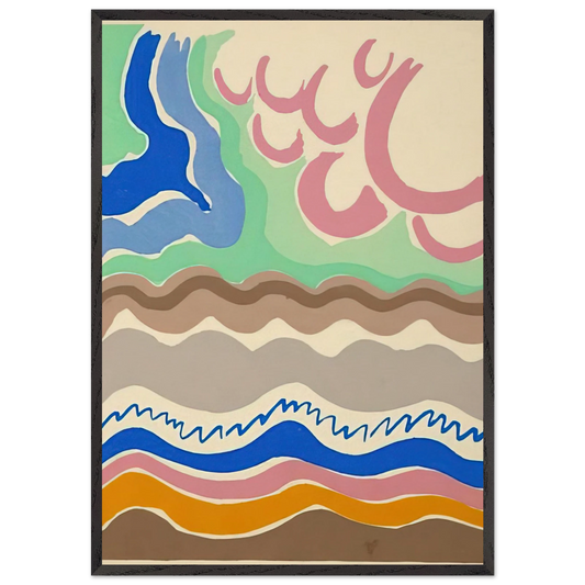 COMPOSITIONS COLORS IDEAS 14 - Sonia Delaunay 70x100 cm / 28x40 inches Framed Art Print – Black Wooden Frame