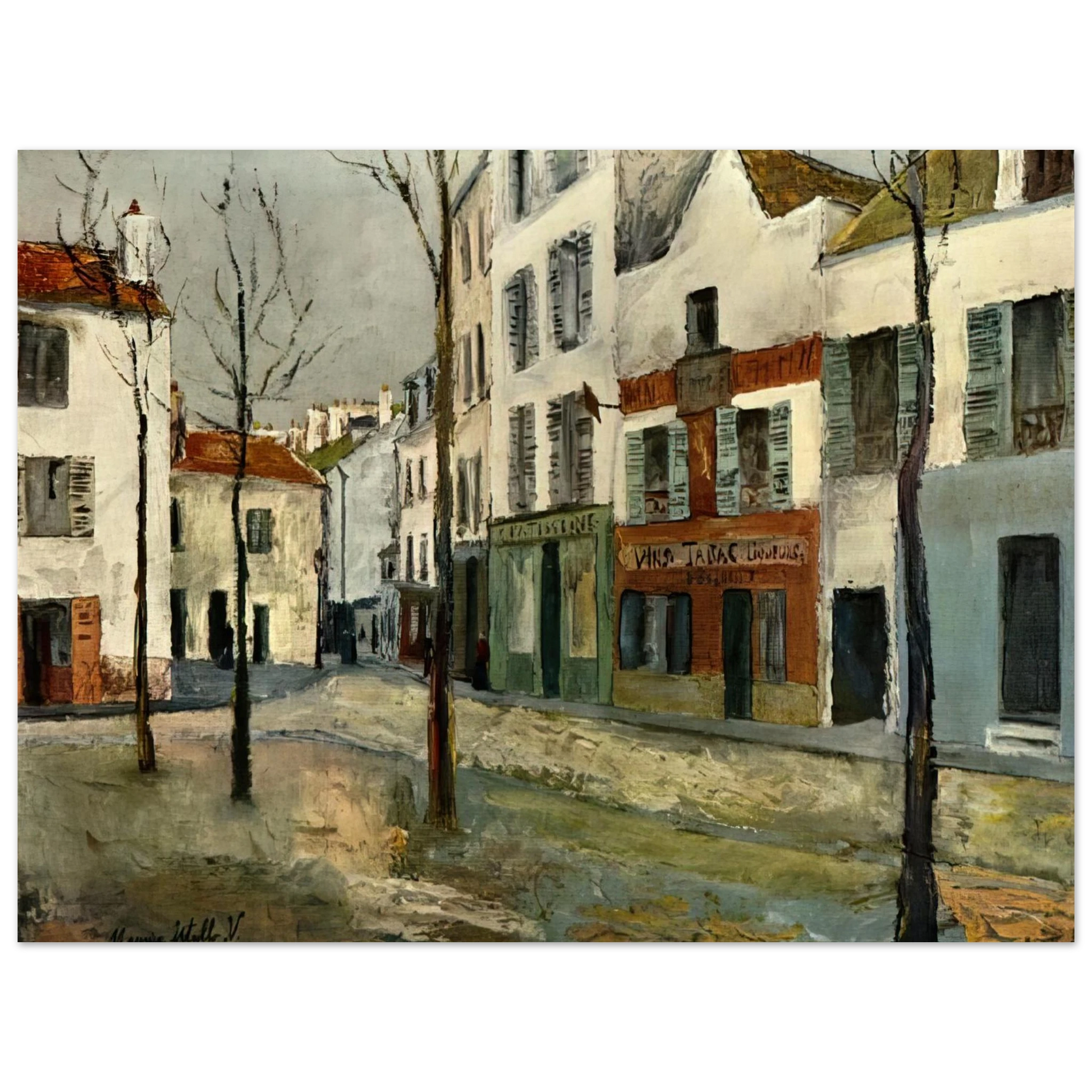 Maurice Utrillo - SQUARE TERTRE ON MONTMARTRE 2 Fine Art Poster - Default Title