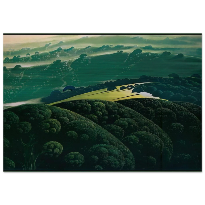 Morning Fog - Eyvind Earle Brushed Aluminum Print - 70x100 cm / 28x40 inches | Eyvind Earle Aluminum Print | Eyvind Earle Prints