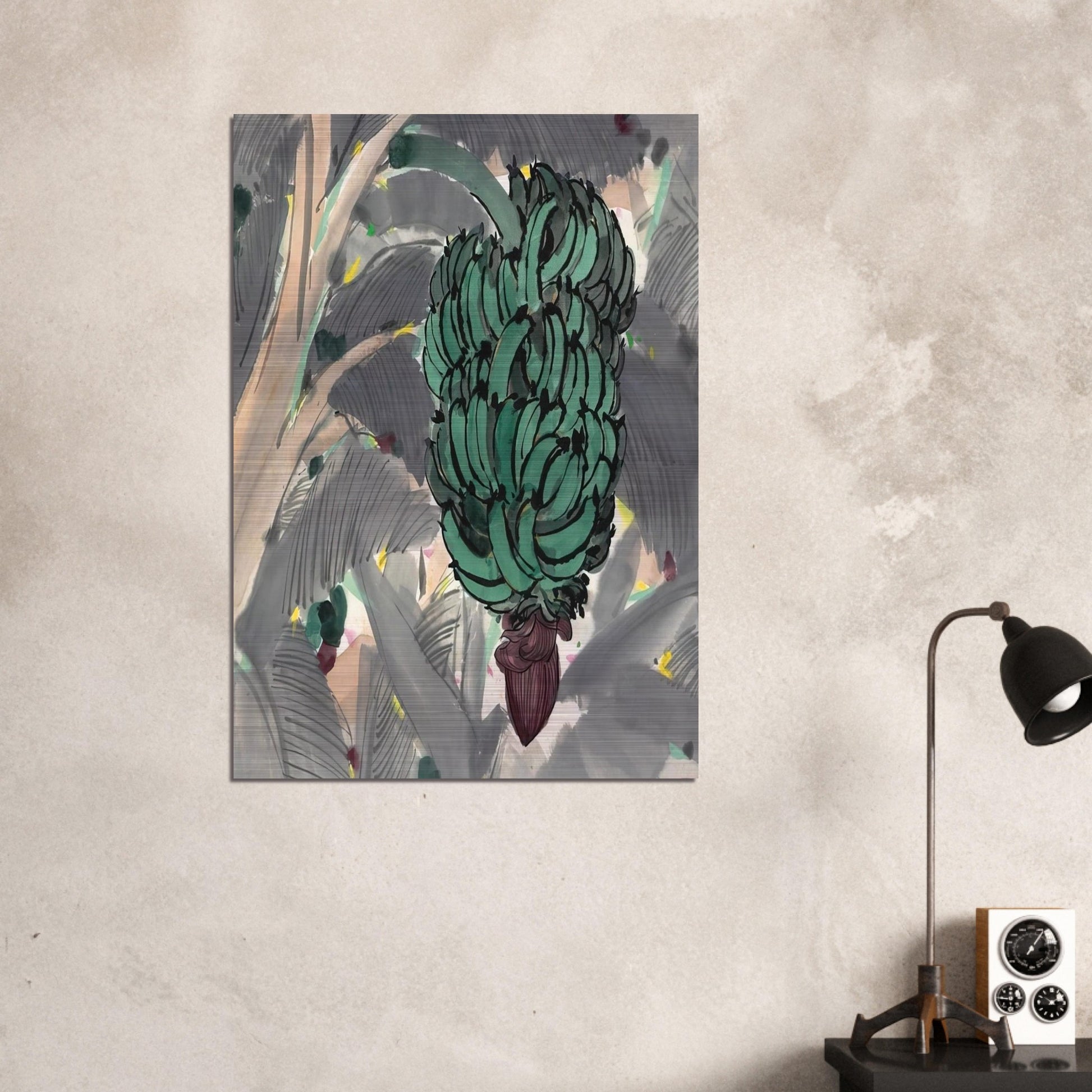 A Banana Garden Of Xishuangbanna - 1978 - Wu Guanzhong Brushed Aluminum Print - 70x100 cm / 28x40 inches | Wu Guanzhong Aluminum Print | Wu Guanzhong Prints
