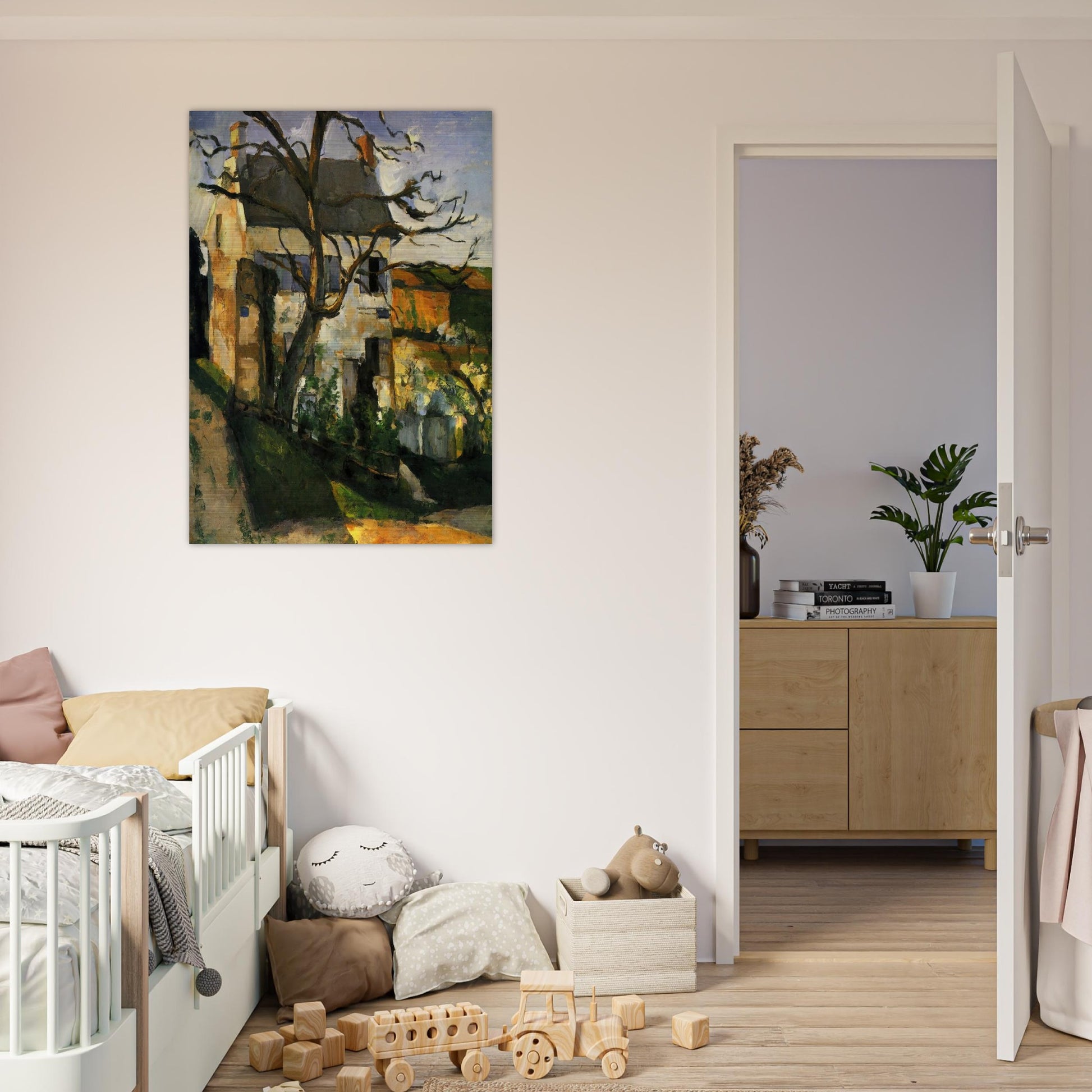 The House and the Tree - Paul Cézanne Brushed Aluminum Print - 70x100 cm / 28x40 inches | Paul Cézanne Aluminum Print | Paul Cézanne Prints