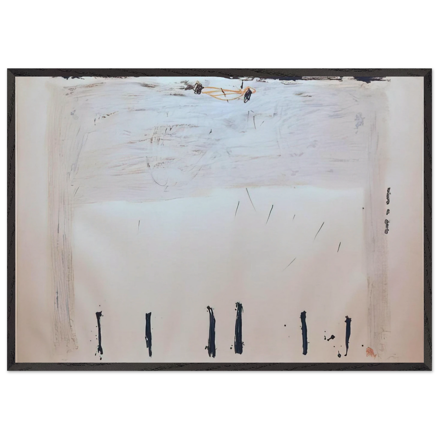 VERTICALES EN BAS 1968 - Antoni Tapies Framed Art Print – Black Wooden Frame - Default Title - -Framed Art Print