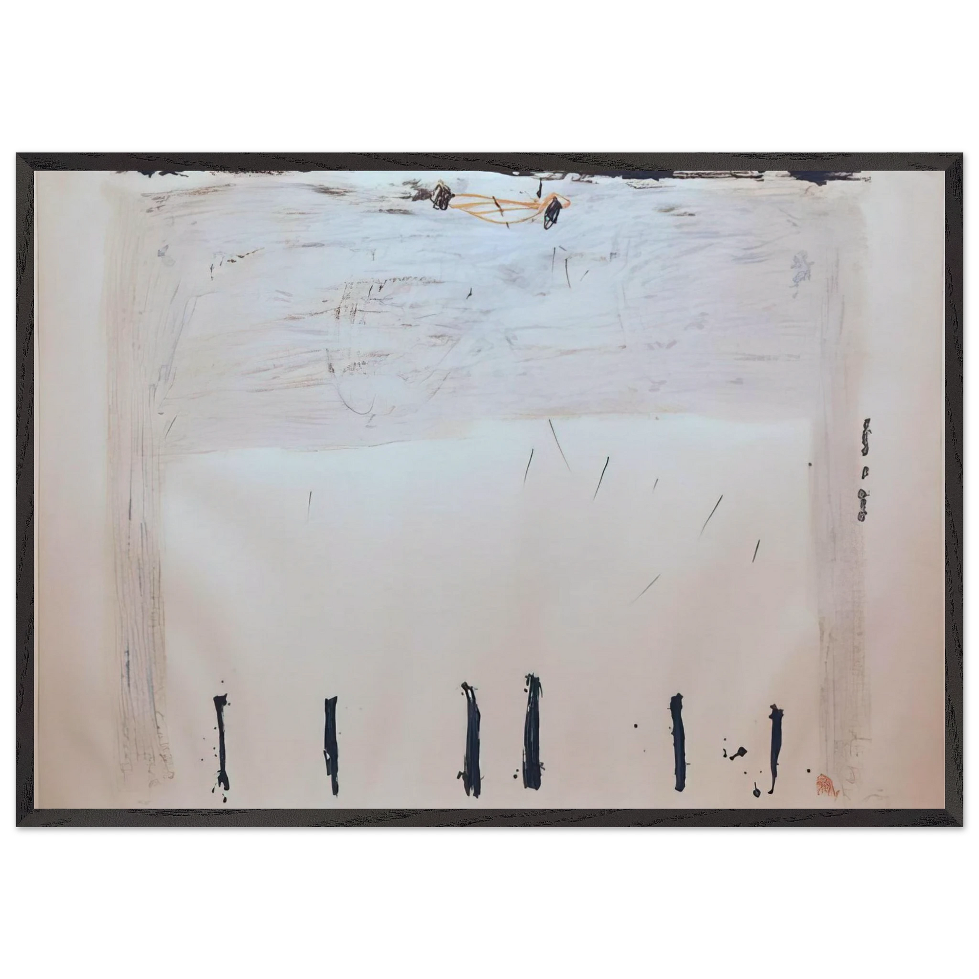 VERTICALES EN BAS 1968 - Antoni Tapies Framed Art Print – Black Wooden Frame - Default Title - -Framed Art Print