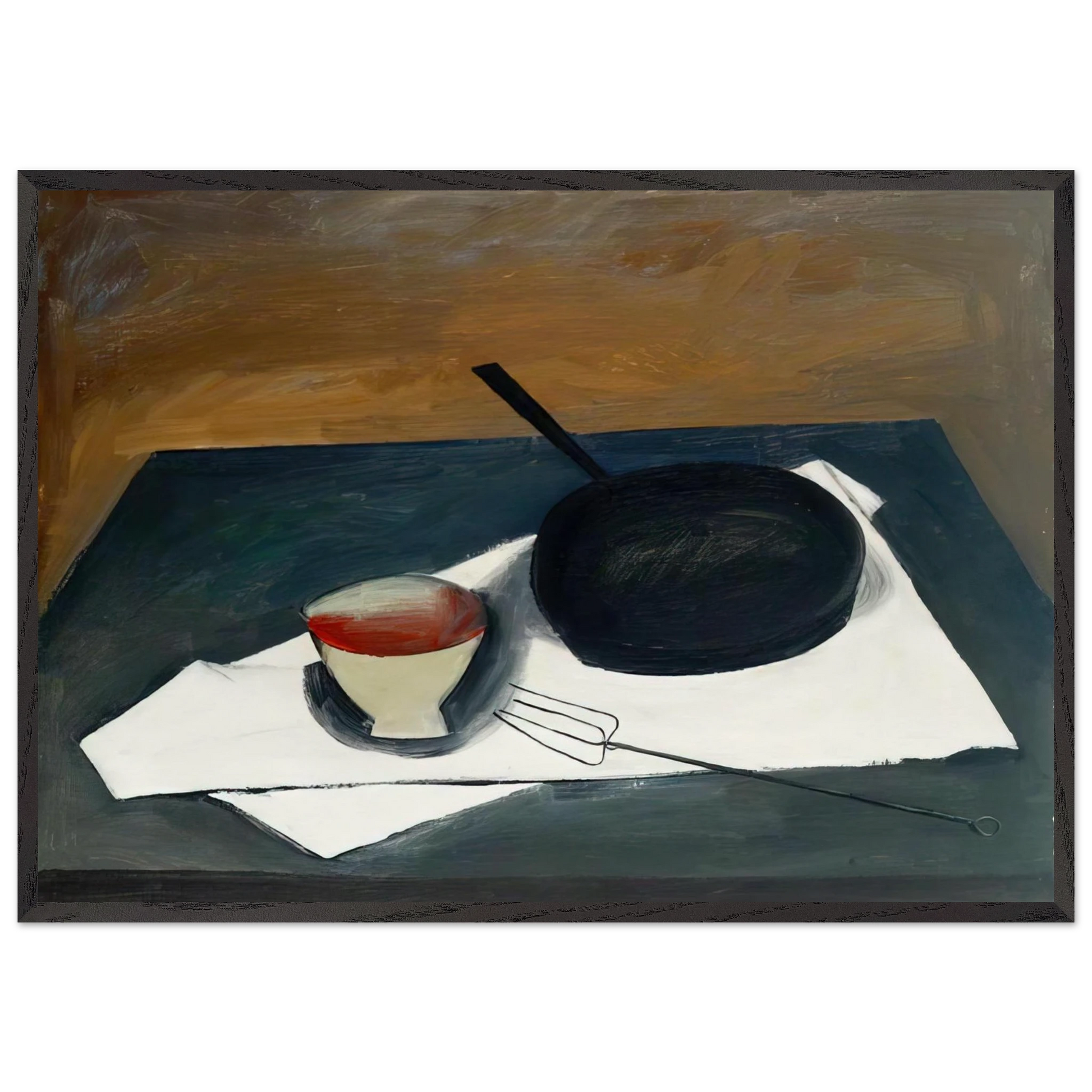 The Frying Pan - 1946 - William Scott Framed Art Print – Black Wooden Frame - Default Title - -Framed Art Print