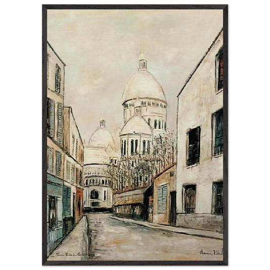 SACRE COEUR 1 - Maurice Utrillo Framed Art Print – Black Wooden Frame - Default Title - -Framed Art Print