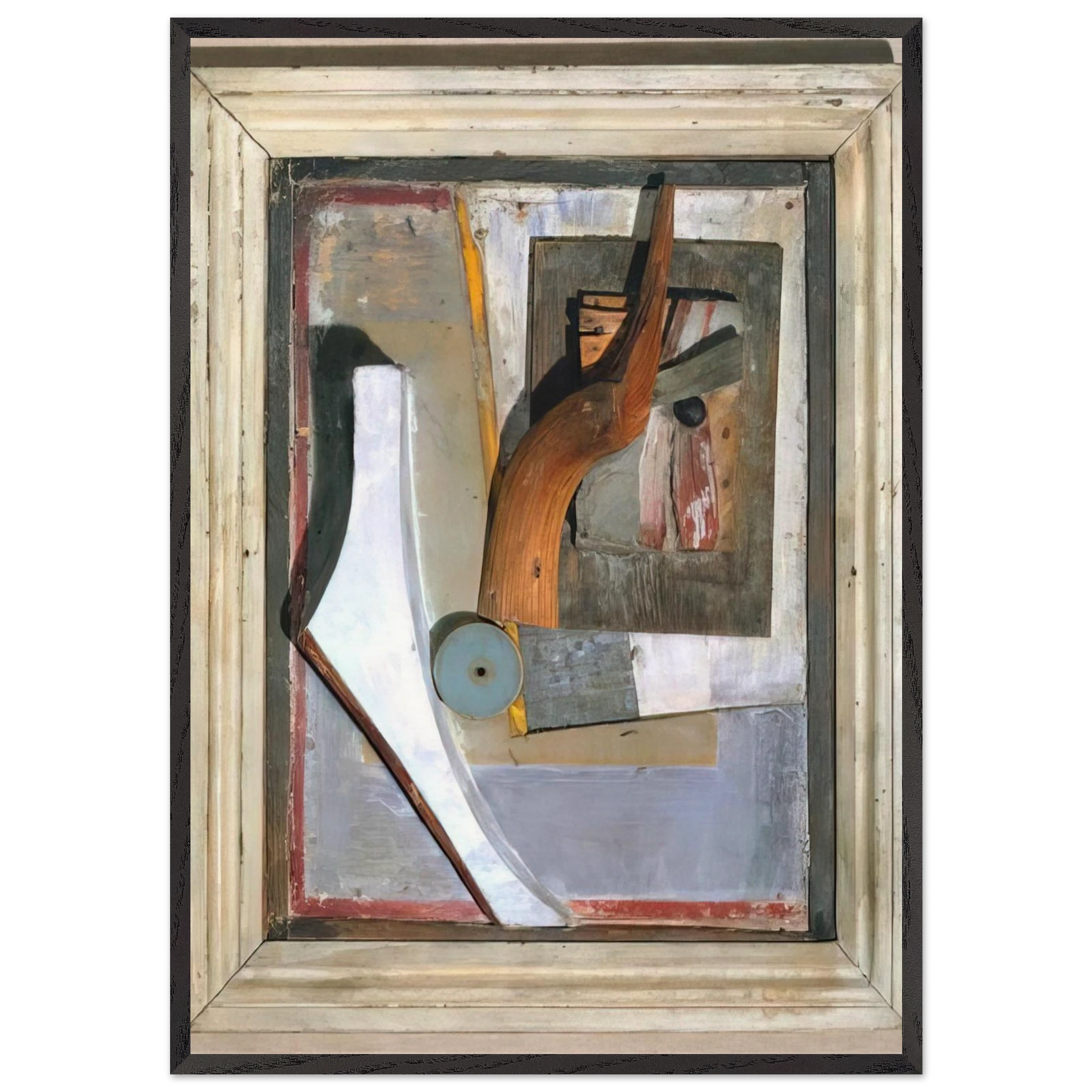 RELIEF IN RELIEF 1945 - Kurt Schwitters Framed Art Print – Black Wooden Frame - Default Title - -Framed Art Print