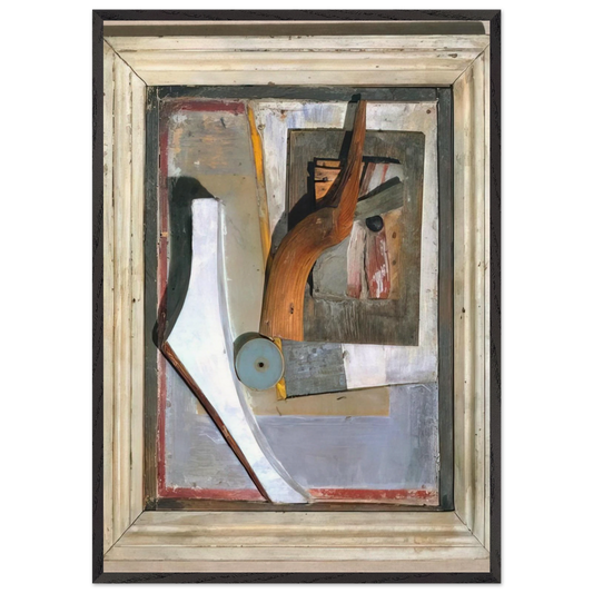 RELIEF IN RELIEF 1945 - Kurt Schwitters Framed Art Print – Black Wooden Frame - Default Title - -Framed Art Print