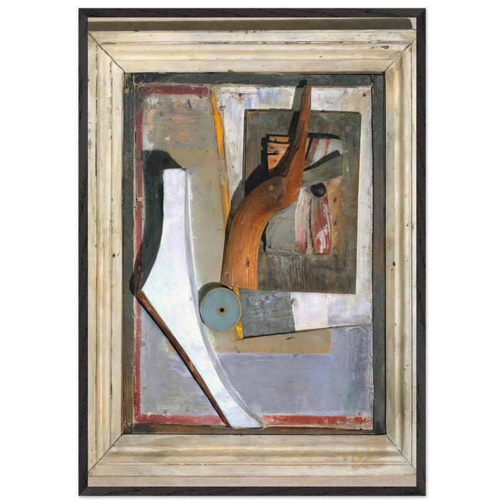RELIEF IN RELIEF 1945 - Kurt Schwitters 70x100 cm / 28x40 inches Framed Art Print – Black Wooden Frame