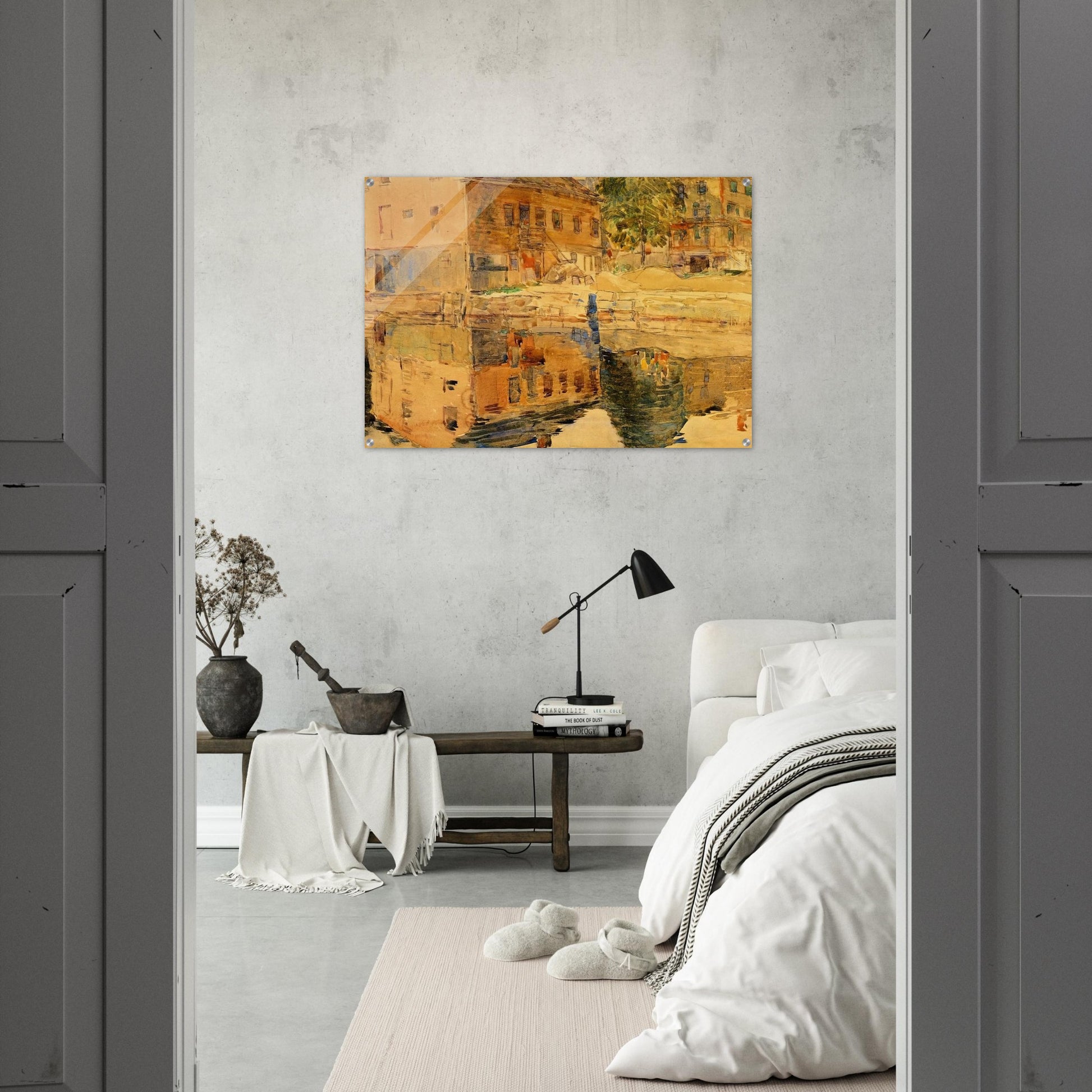 The Mirror, Cos Cob, Connecticut - Childe Hassam Acrylic Print - 70x100 cm / 28x40″ inches | Childe Hassam Wall Art | Childe Hassam Prints