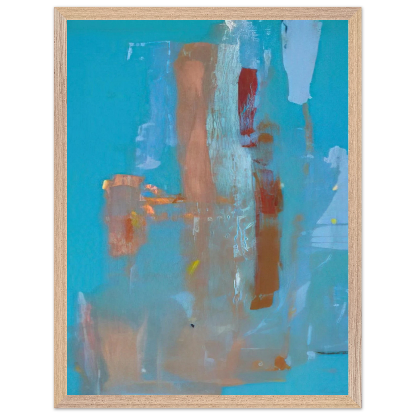 Helen Frankenthaler - In on Blue - 1976 Wall art - 50x70 cm / 20x28 inches - Premium Wooden Framed Poster With Fine Art Paper - Wood frame