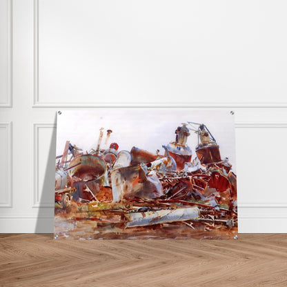 A Wrecked Sugar Refinery - John Singer Sargent Acrylic Print - 70x100 cm / 28x40″ inches | John Singer Sargent Wall Art | John Singer Sargent Prints
