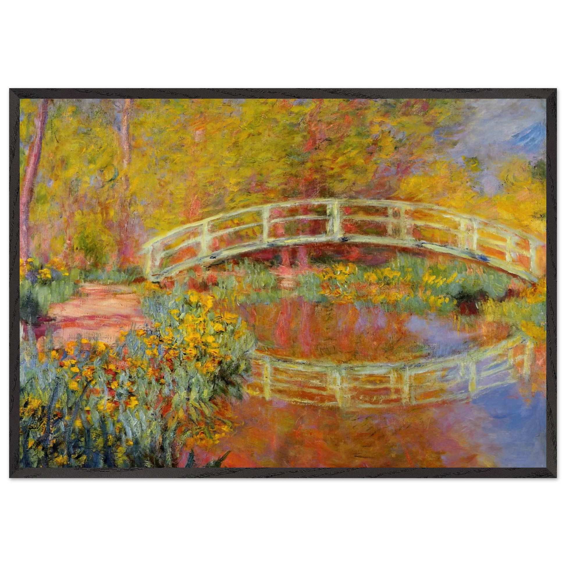 The Japanese Bridge The Bridge in Monets Garden - claude monet Framed Art Print – Black Wooden Frame - Default Title - -Framed Art Print
