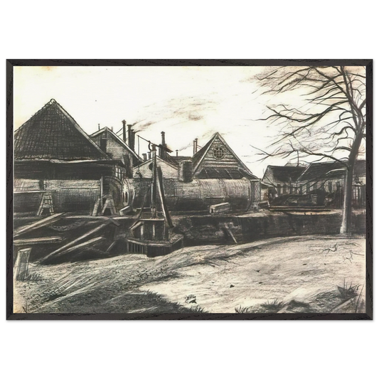 FACTORY N2 - Vincent van Gogh 70x100 cm / 28x40 inches Framed Art Print – Black Wooden Frame