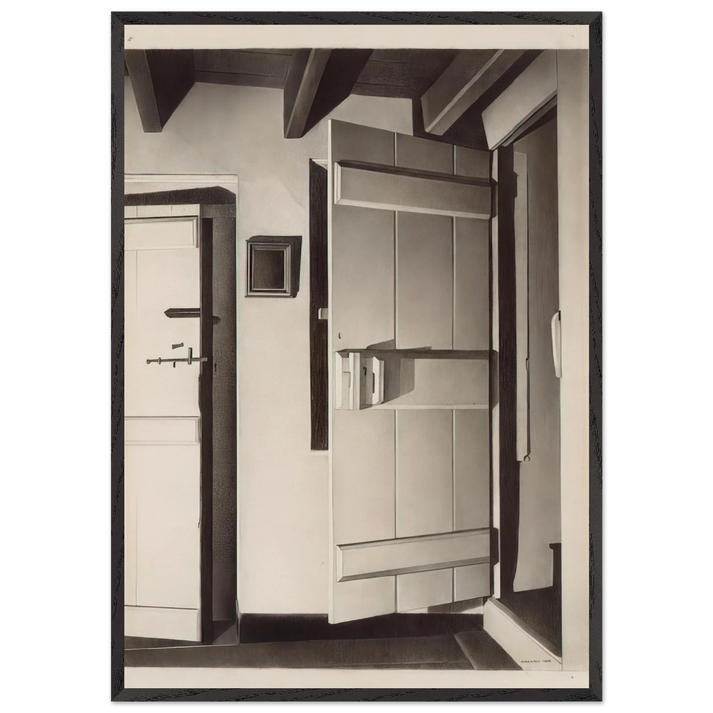 The Open Door - 1932 - Charles Sheeler 70x100 cm / 28x40 inches Framed Art Print – Black Wooden Frame