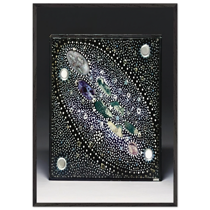 Constelacion y Habitat Hidroespacial - 1980 - Gyula Kosice 70x100 cm / 28x40 inches Framed Art Print – Black Wooden Frame
