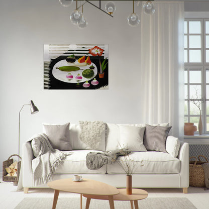Still life with pears and onions - 1992 - Mary Fedden Brushed Aluminum Print - 70x100 cm / 28x40 inches | Mary Fedden Aluminum Print | Mary Fedden Prints