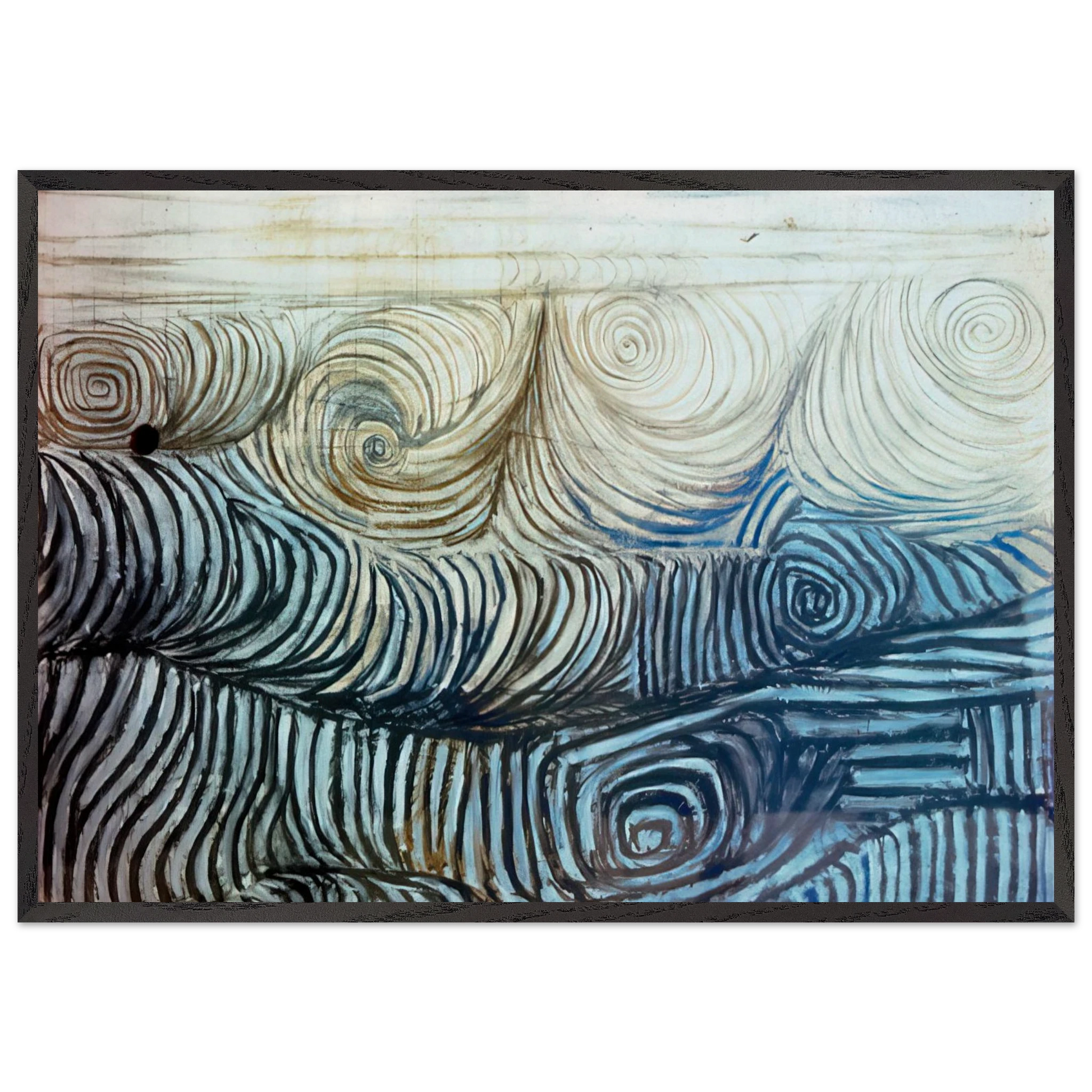 THE WAVE 1950 - Victor Pasmore Framed Art Print – Black Wooden Frame - Default Title - -Framed Art Print