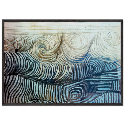 THE WAVE 1950 - Victor Pasmore Framed Art Print – Black Wooden Frame - Default Title - -Framed Art Print