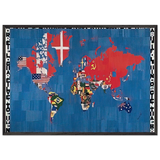 VORREI ELOGIARE IL VENTO E I VENTI CHE COLORANO - Alighiero Boetti Framed Art Print – Black Wooden Frame - Default Title - -Framed Art Print