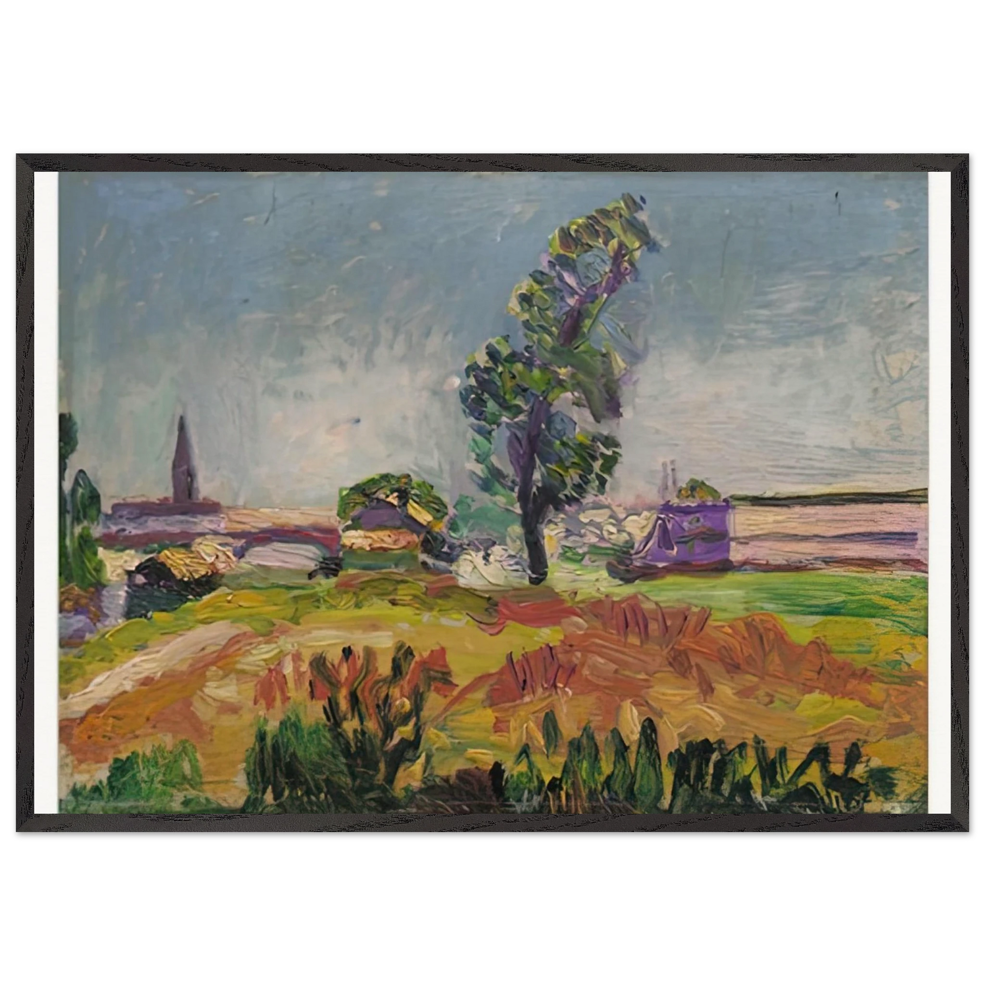 PAYSAGE DES ENVIRONS DE TOULOUSE LE PONT DES DEMOISELLES 1898 - Henri Matisse Framed Art Print – Black Wooden Frame - Default Title - -Framed Art Print