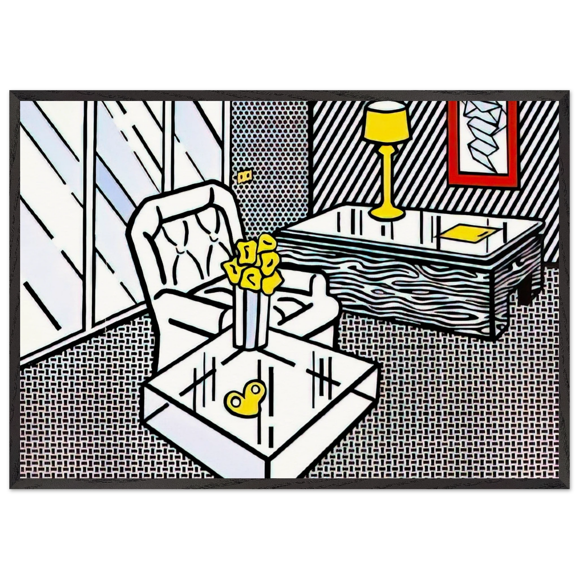 THE DEN 1990 - Roy Lichtenstein Framed Art Print – Black Wooden Frame - Default Title - -Framed Art Print