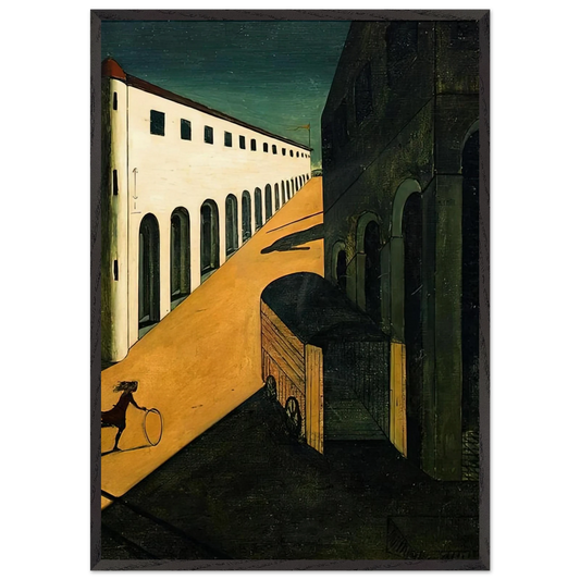 MYSTERY AND MELANCHOLY OF A STREET 1914 - Giorgio de Chirico Framed Art Print – Black Wooden Frame - Default Title - -Framed Art Print