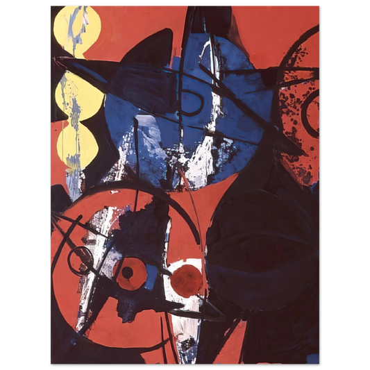 Ernst Wilhelm Nay - Blaufeuer - 1964 Fine Art Poster - Default Title